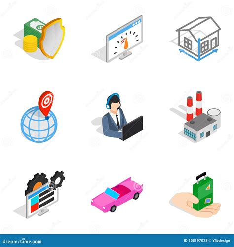 Business Unit Icons Set, Isometric Style Stock Vector - Illustration of company, coin: 108197023