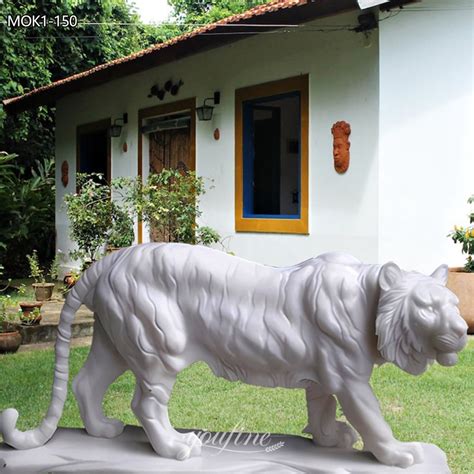 Magnificence Marble White Tiger Statue Youfine Art Sculpture