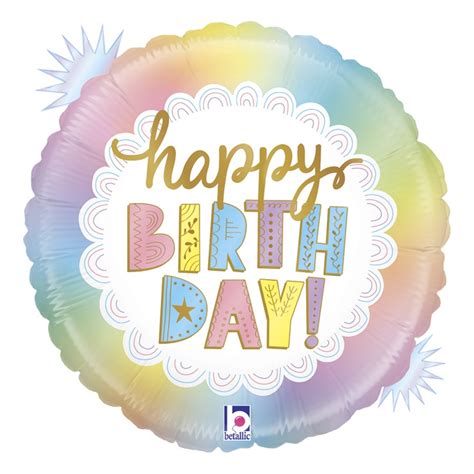 Ballon Mylar Happy Birthday Pastel Fiesta Republic