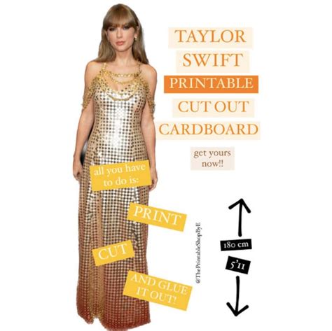 Taylor Swift Printable Life Size Cut Out Cardboard Digital Etsy Canada