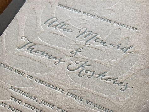 Letterpress Wedding Invitations - Etsy