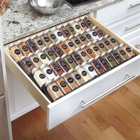 Spice Rack Drawer Organizer For Kitchen Adjustable Expandable Spice