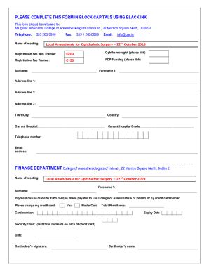 Fillable Online PLEASE COMPLETE THIS FORM IN BLOCK CAPITALS Fax