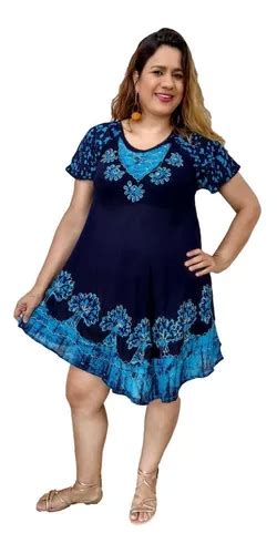 Vestido Trapézio Manga Curta Indiano Plus Size Boho 1297 Parcelamento