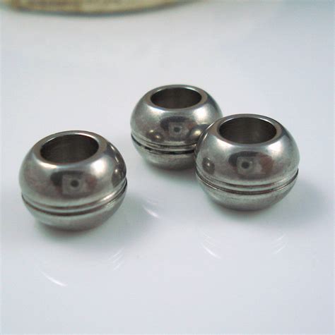 Stainless Steel Beads 6mm Hole Grooved Rondelle Bead For Etsy