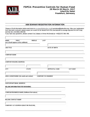 Seminar Registration Form Template Word PdfFiller