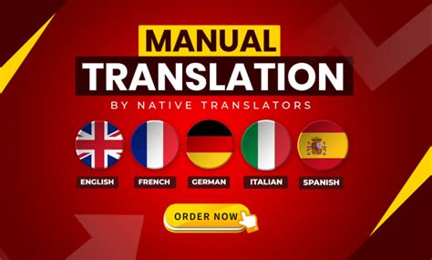 Manually Translate To French German Spanish And Italian By