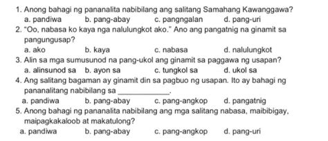 Solved Anong Bahagi Ng Pananalita Nabibilang Ang Salitang Samahang