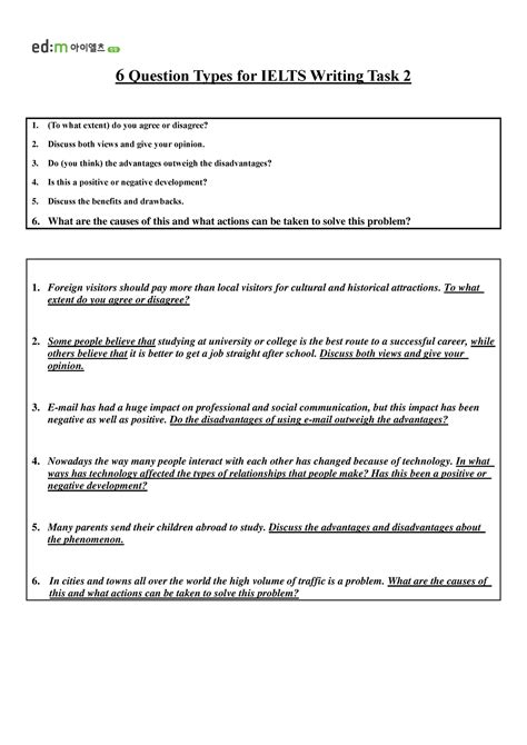 Template Of Writting Task 6 Question Types For IELTS Writing Task 2