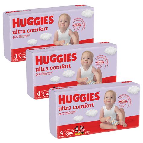 3x HUGGIES Ultra Comfort Jumbo Pack Rozmiar 4 7 18kg 50szt Pieluchy