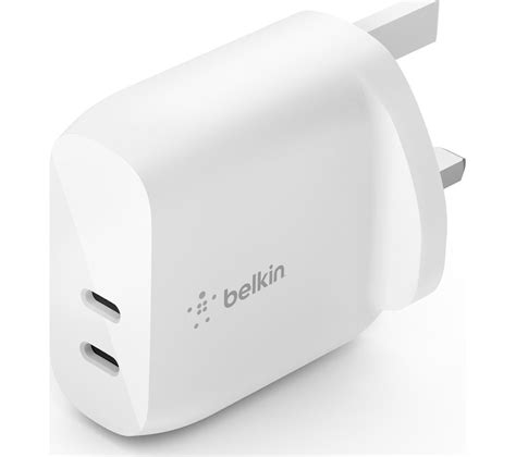 Belkin Wcb006mywh 40 W Dual Usb Type C Wall Charger Fast Delivery