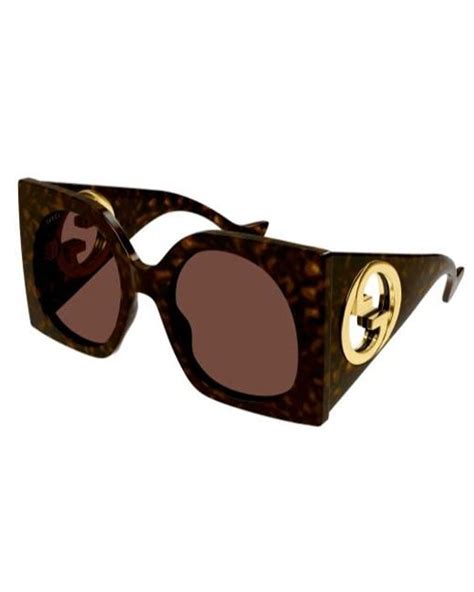 Gucci Gg1254s Oversized Mask Brown Sunglasses In Black Lyst