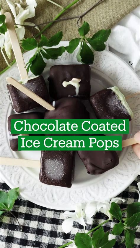 Chocolate Coated Ice Cream Pops | Fun baking recipes, Food videos ...