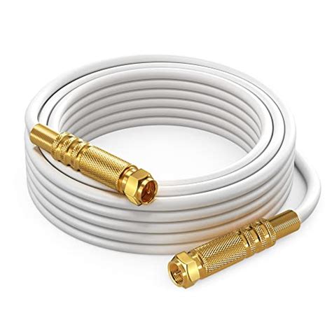 RG6 COAXIAL Cable Quad Shielded 20ft White Non Oxygen Copper Cable