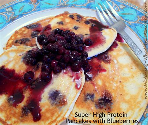 Watching What I Eat Super High Protein Pancakes With Blueberries ~ Quick And Easy Low Carb