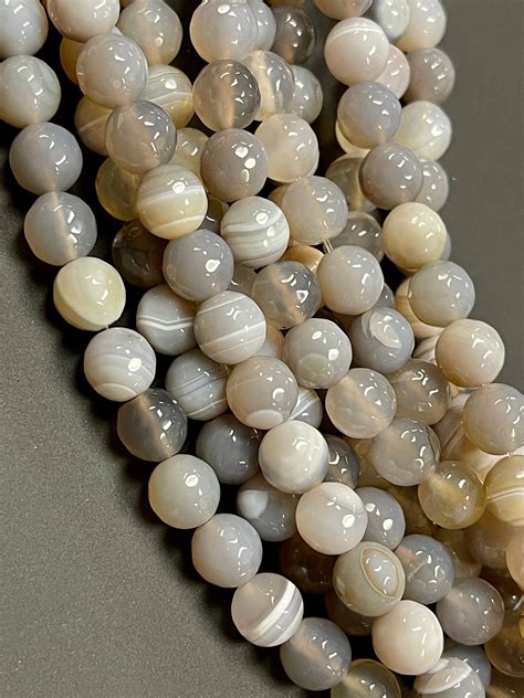 Natural Grey Banded Agate Faceted Gemstone Beads Round 4mm Etsy