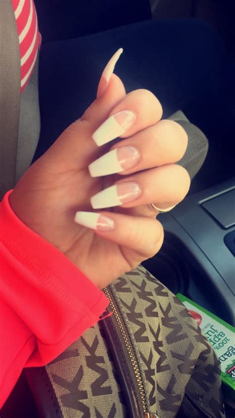 Coffin V Shaped French Tip Nails Get The Best Deals On French Nail