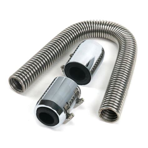 24 Flexible Stainless Steel Upper Or Lower Radiator Hose Kit W Chrome Caps V8 Ebay