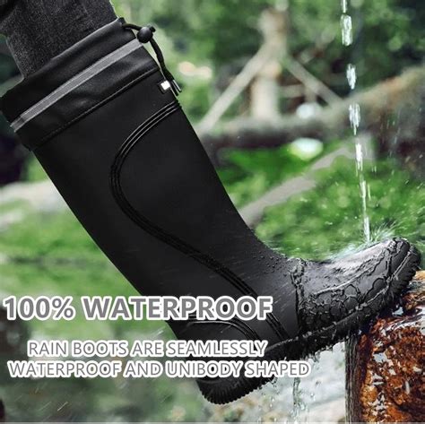 Rain Boots For Men Waterproof Mens Knee High With Pvc Rubber Boots Mens Mud Boots Comfort