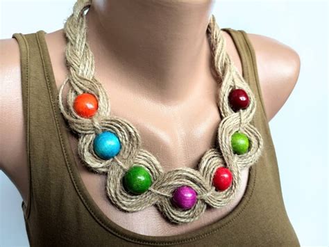 Multi Color Layered Wood Bead Necklace For Womenwooden Bead Etsy