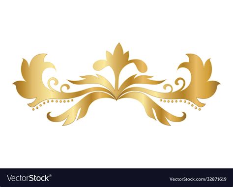 Gold Leaves Shaped Ornament Design Royalty Free Vector Image