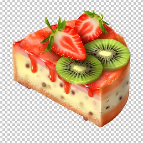 Delicioso Bolo De Morango E Kiwi Isolado Em Fundo Transparente Psd