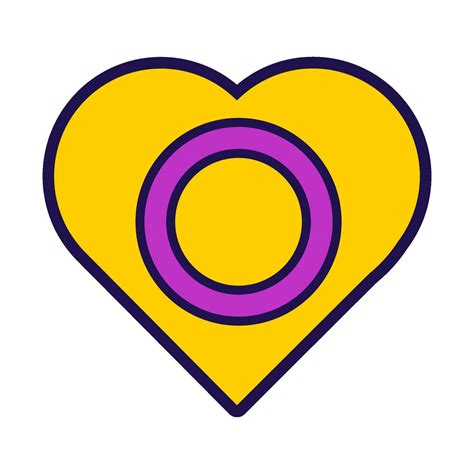 Outline Flag Heart Intersex Pride Icon 24931990 Vector Art At Vecteezy