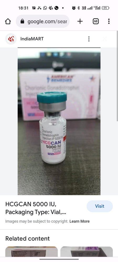 Human Chorionic Gonadotropin Iu Packaging Type Vial Packaging