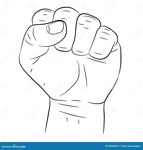 Clenched Fist On White Of Vector Illustrations Stock Vector