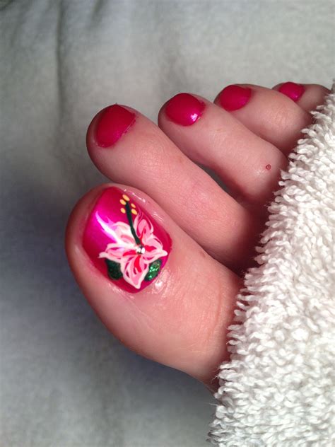 Hibiscus Nail Art Nails Pedicure