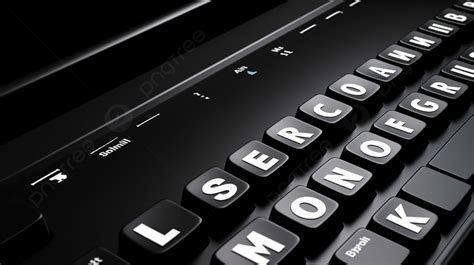 Modern Technology D Render Of A Black Keyboard Featuring A Prominent