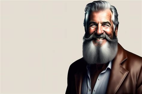 Premium AI Image | Portrait of an elderly mature man on the background ...