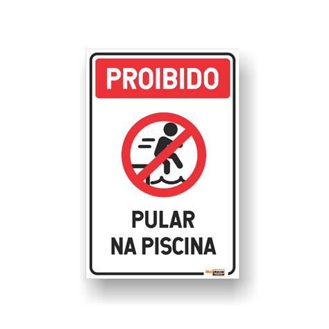 Placa Proibido Pular Na Piscina X Pvc Mm Shopee Brasil