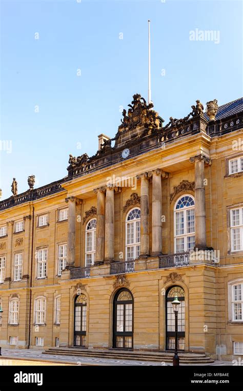King Frederik VIII palace, Amalienborg, Denish royal family residence ...
