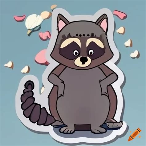 Cartoon Sticker Of A Raccoon In High Definition K On Craiyon