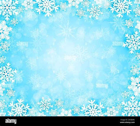 Christmas background with snowflakes frame. Vector illustration Stock ...