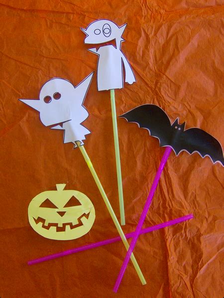 Halloween Bricolage Enfant Fabrication Marionnette Marotte Jeu Ombre