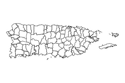 Outline Sketch Map Of Puerto Rico With States And Cities