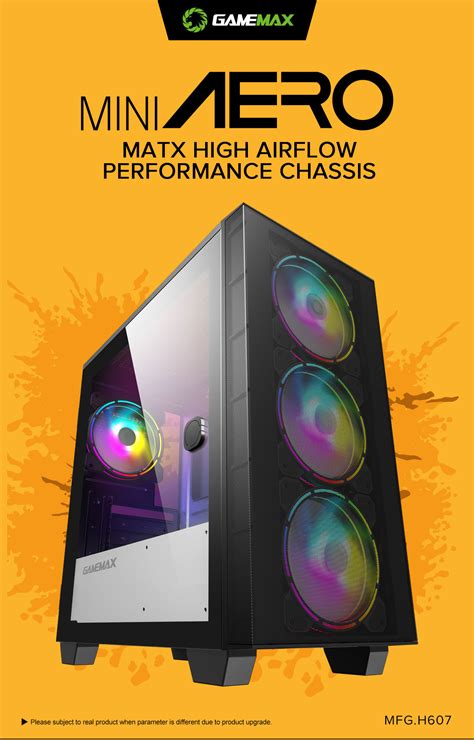 Gamemax Aero Mini Black USB3 0 Tempered Glass Micro ATX Gaming Computer