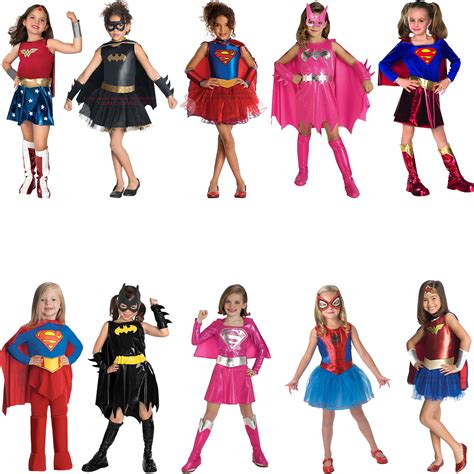 Childs Superhero Fancy Dress Costume Halloween Book Week Kids New Girls ...