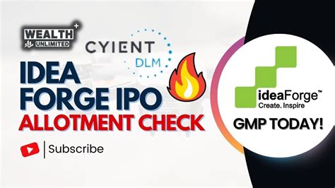 Ideaforge Cyient Dlm Ipo Check Allotment Status Gmp Today Youtube