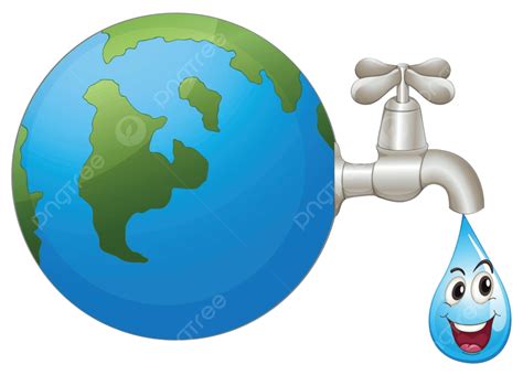 La Tierra Y Una Fuente De Dibujo Del Mundo De La Gota De Agua Vector