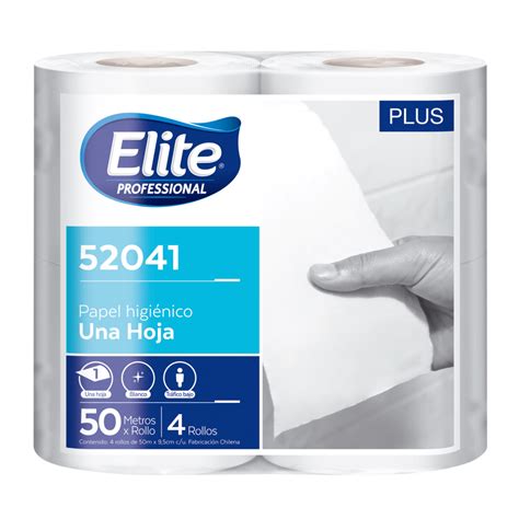 Papel Higiénico Elite Plus Hoja Simple 4 Rollos 50 M