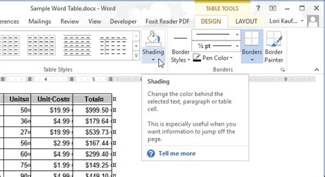 How to Add Shading to Table Cells in Word