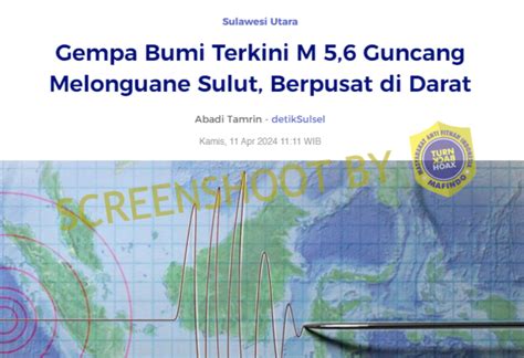 SALAH Gempa Bumi Telan Belasan Nyawa Pada 14 April 2024 TurnBackHoax ID