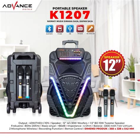 Jual Speaker Meeting Portable ADVANCE K 1207 Ampli Bluetooth 12 Inch 2