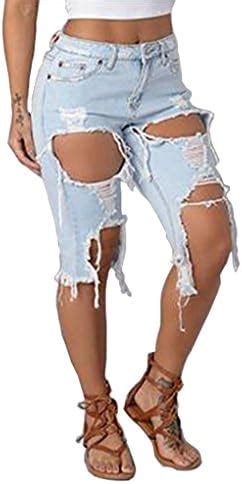 Light Blue Xl Women Sexy Destroyed Ripped Shorts Denim Hot Pants Jeans