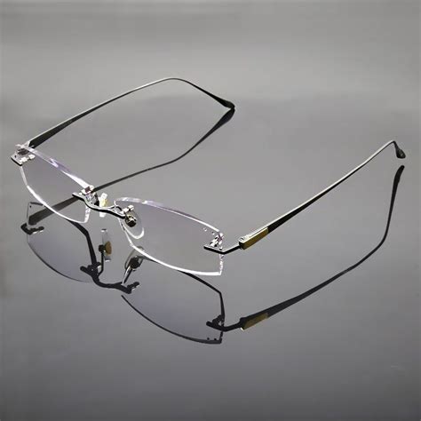 Reven Jate Glasses Rimless Eyeglasses Titanium Frame Uncut Edge Lens