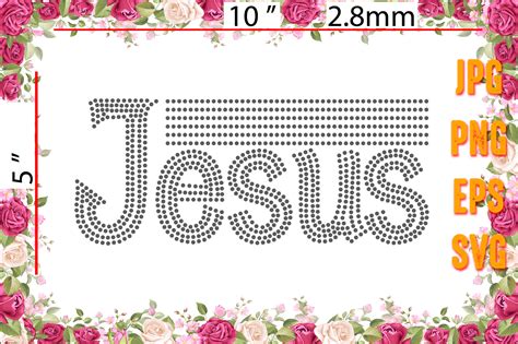 Jesus Rhinestone Template Design Graphic By Mrumu Creative Fabrica