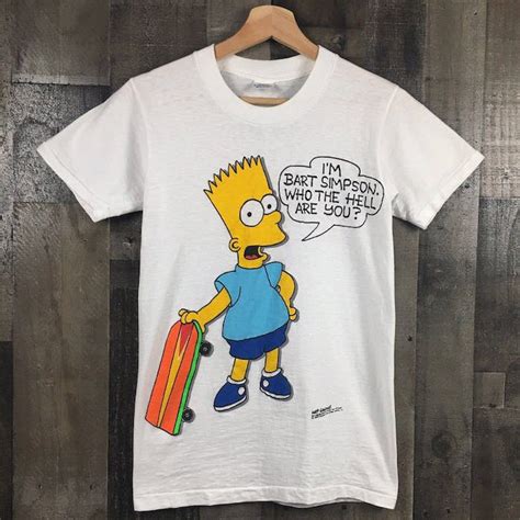 Vintage Vintage 1989 Bart Simpson T Shirt Cartoon Tee 80s Simpsons